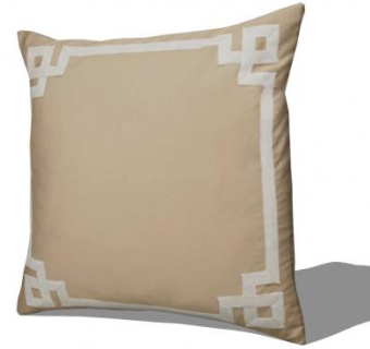 中式香槟色沙发抱枕SU模型下载_sketchup草图大师SKP模型