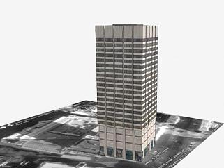 伦敦肯特大厦建筑SU模型下载_sketchup草图大师SKP模型