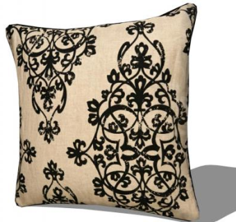 经典古韵亚麻抱枕SU模型下载_sketchup草图大师SKP模型