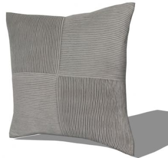 灰色简约设计抱枕SU模型下载_sketchup草图大师SKP模型