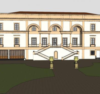 奥利维亚别墅建筑SU模型下载_sketchup草图大师SKP模型