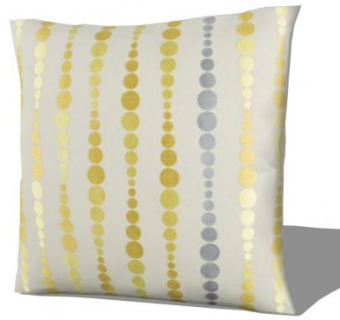 黄色露珠图案抱枕SU模型下载_sketchup草图大师SKP模型