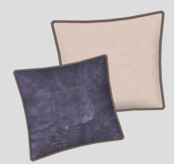 紫色和米色抱枕SU模型下载_sketchup草图大师SKP模型