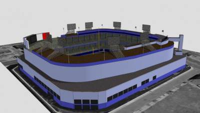 底特律老虎体育场户外建筑SU模型下载_sketchup草图大师SKP模型