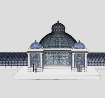 艾伦花园温室棕榈屋SU模型下载_sketchup草图大师SKP模型