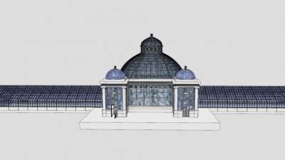 艾伦花园温室棕榈屋SU模型下载_sketchup草图大师SKP模型