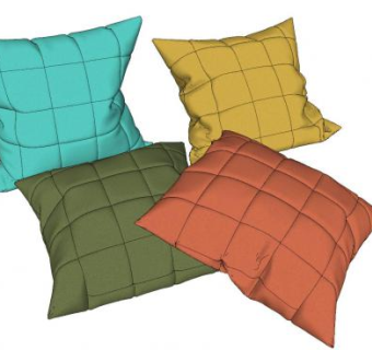 纯色系沙发抱枕系列SU模型下载_sketchup草图大师SKP模型