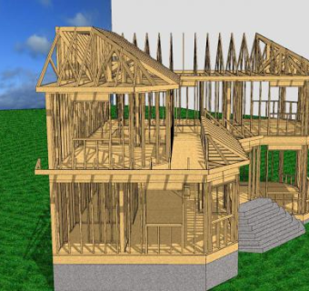 艾琳木屋建筑SU模型下载_sketchup草图大师SKP模型
