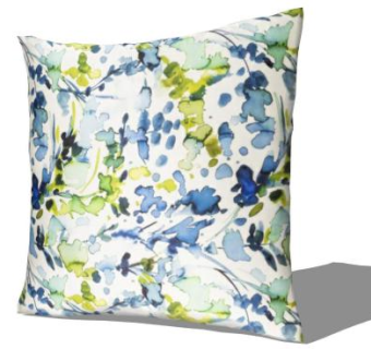 水彩墨印花抱枕SU模型下载_sketchup草图大师SKP模型