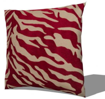 红棕色斑马图案抱枕SU模型下载_sketchup草图大师SKP模型