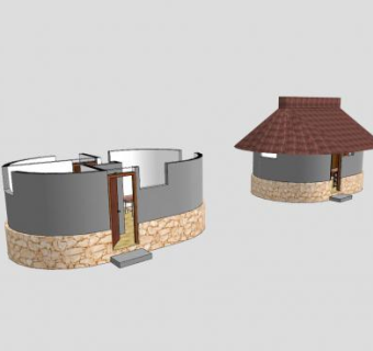 自然治疗小屋建筑SU模型下载_sketchup草图大师SKP模型