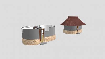 自然治疗小屋建筑SU模型下载_sketchup草图大师SKP模型