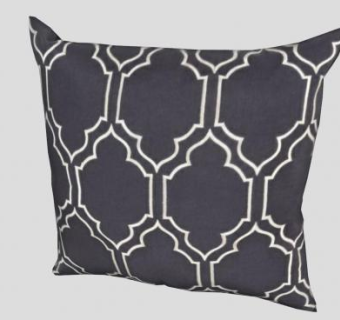 黑色简约印花抱枕SU模型下载_sketchup草图大师SKP模型