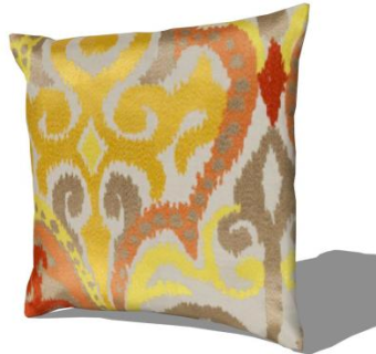 时尚设计印花抱枕SU模型下载_sketchup草图大师SKP模型