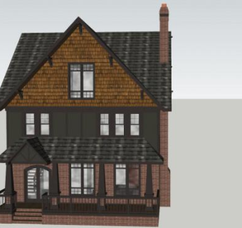 工匠花园别墅SU模型下载_sketchup草图大师SKP模型