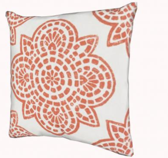 橙红色印花白底抱枕SU模型下载_sketchup草图大师SKP模型