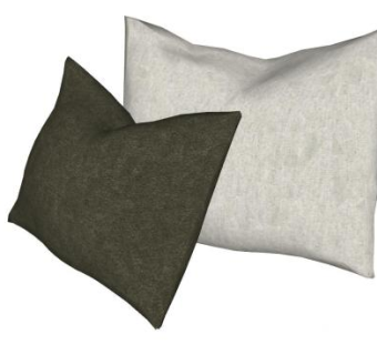 亚麻布艺双抱枕SU模型下载_sketchup草图大师SKP模型