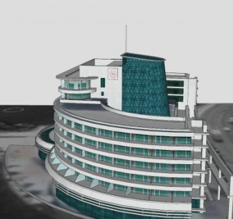 喜来登米拉玛酒店SU模型下载_sketchup草图大师SKP模型