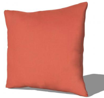 橙红色简约抱枕SU模型下载_sketchup草图大师SKP模型