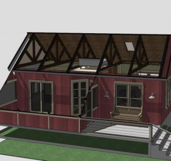 夏威夷庄园别墅建筑SU模型下载_sketchup草图大师SKP模型