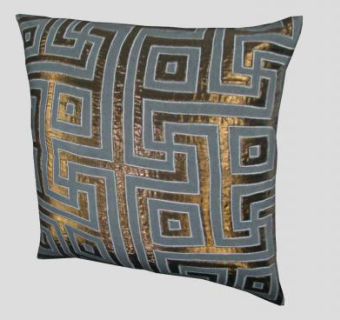 烫金花纹深灰色抱枕SU模型下载_sketchup草图大师SKP模型