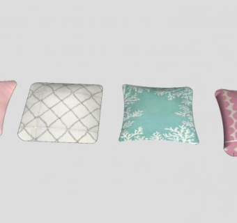 简约图案抱枕系列SU模型下载_sketchup草图大师SKP模型