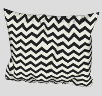 黑白色W图纹抱枕SU模型下载_sketchup草图大师SKP模型