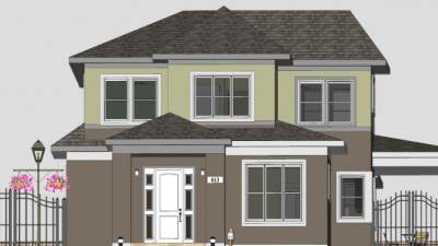 草原式单户住宅建筑SU模型下载_sketchup草图大师SKP模型