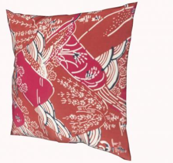 中国风印花抱枕SU模型下载_sketchup草图大师SKP模型