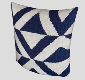 蓝白色针织抱枕SU模型下载_sketchup草图大师SKP模型