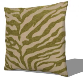 绿色斑马图案抱枕SU模型下载_sketchup草图大师SKP模型