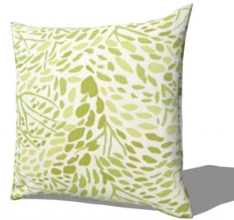 绿叶印花抱枕SU模型下载_sketchup草图大师SKP模型