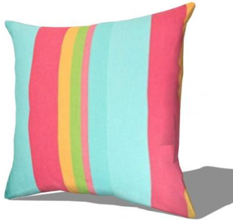 杂色条纹简约抱枕SU模型下载_sketchup草图大师SKP模型