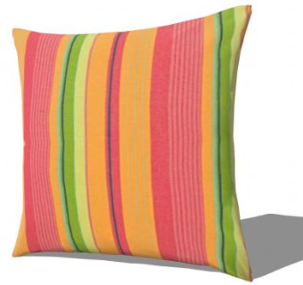新鲜彩色条纹抱枕SU模型下载_sketchup草图大师SKP模型