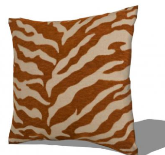 橙色斑马纹图案抱枕SU模型下载_sketchup草图大师SKP模型