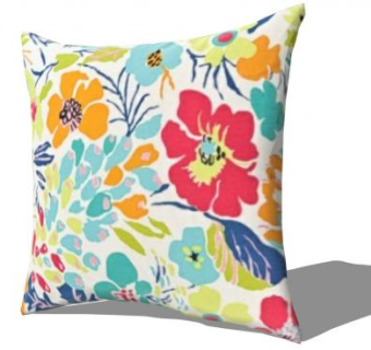 花卉沙发抱枕SU模型下载_sketchup草图大师SKP模型