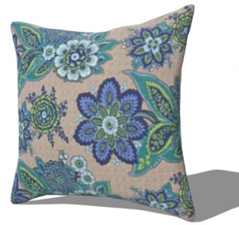 欧式古典花卉抱枕SU模型下载_sketchup草图大师SKP模型