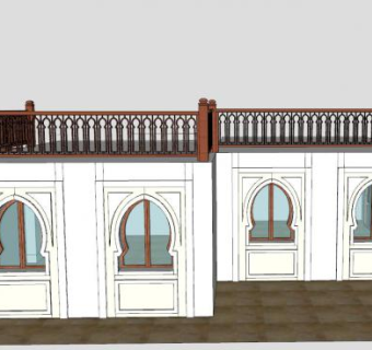 复兴风房子建筑SU模型下载_sketchup草图大师SKP模型
