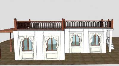 复兴风房子建筑SU模型下载_sketchup草图大师SKP模型