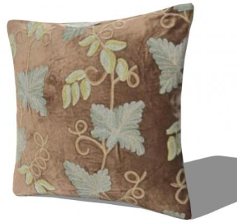 复古风花卉靠枕SU模型下载_sketchup草图大师SKP模型