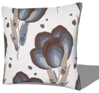 印花花卉抱枕SU模型下载_sketchup草图大师SKP模型