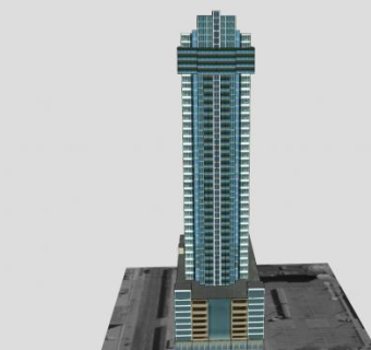 现代尖塔高层建筑SU模型下载_sketchup草图大师SKP模型