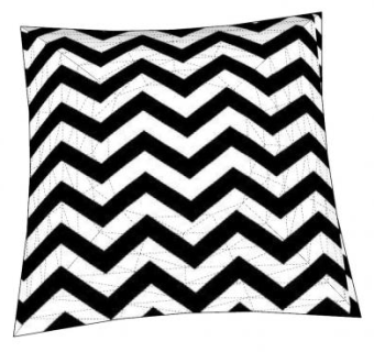 黑白色W条纹枕头SU模型下载_sketchup草图大师SKP模型