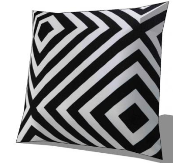 黑白色几何图案花园坐垫SU模型下载_sketchup草图大师SKP模型