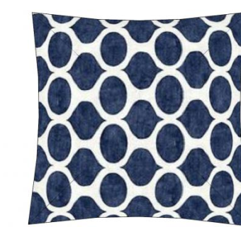 蓝色印花白底抱枕SU模型下载_sketchup草图大师SKP模型