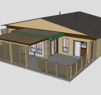 现代风格住宅房子SU模型下载_sketchup草图大师SKP模型