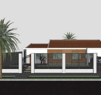 牛津平房区建筑SU模型下载_sketchup草图大师SKP模型