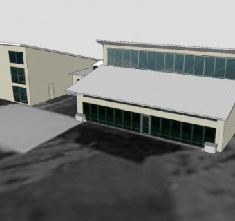 绿色办公大楼建筑SU模型下载_sketchup草图大师SKP模型