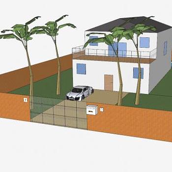 现代<em>豪华</em>别墅房子SU模型下载_sketchup草图大师SKP模型