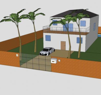 现代豪华别墅房子SU模型下载_sketchup草图大师SKP模型